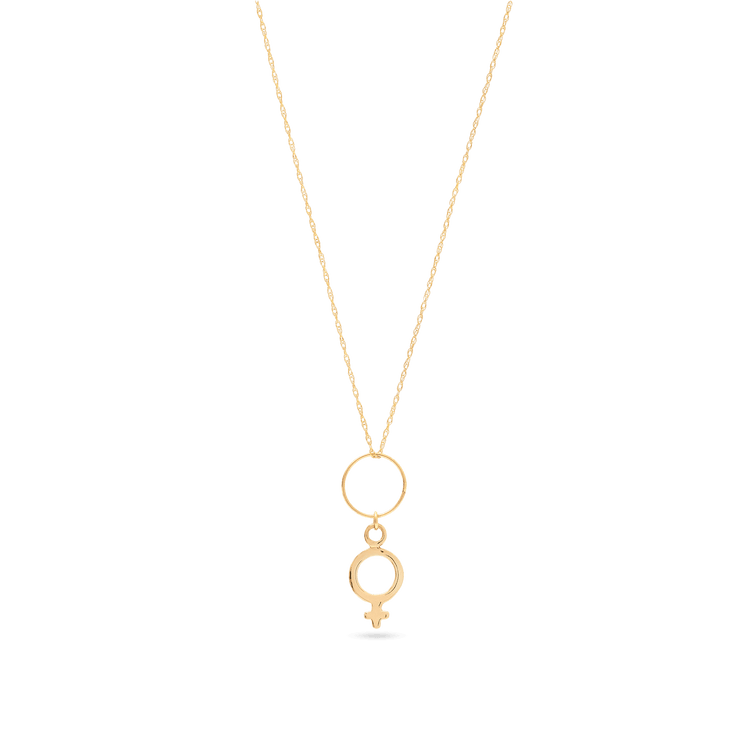 Girls Support Girls Double Hoop Charm Necklace