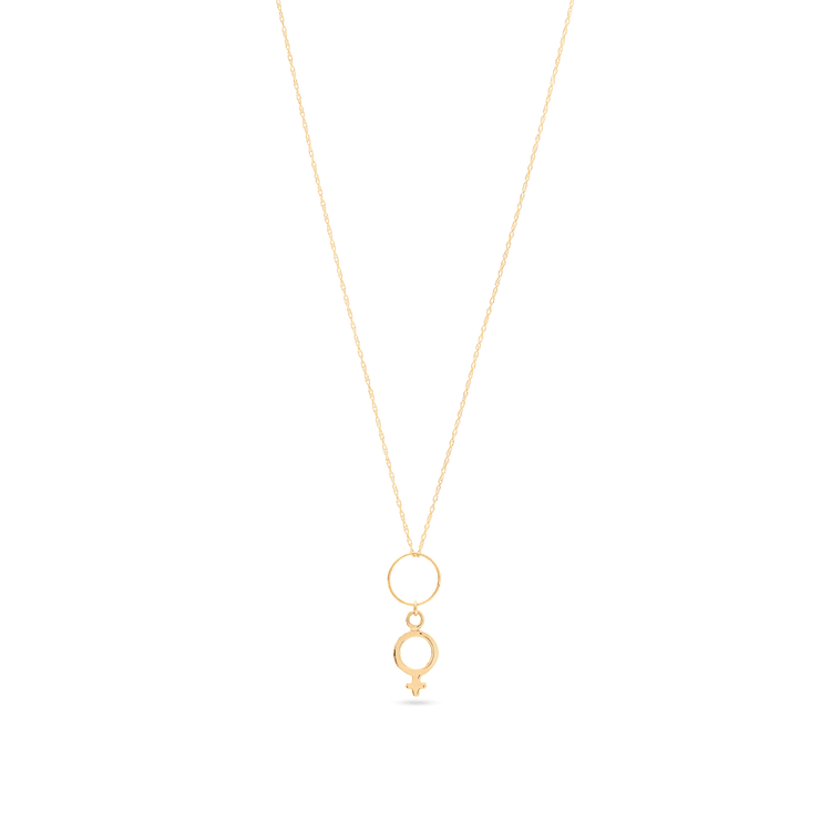Girls Support Girls Double Hoop Charm Necklace