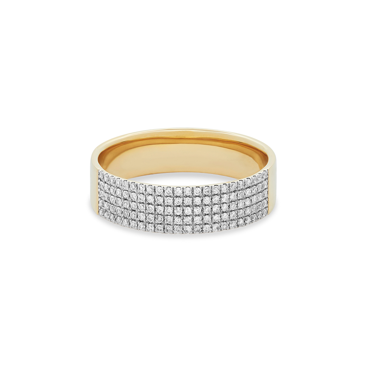 Stone and Strand 10K Yellow Gold Glamorous Diamond Cigar Band Front Image