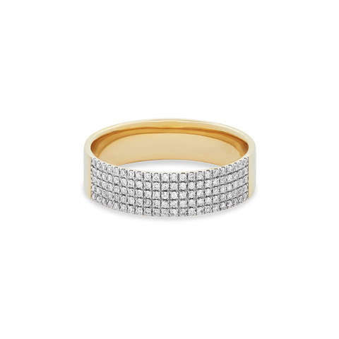 Stone and Strand 10K Yellow Gold Glamorous Diamond Cigar Band Front Image
