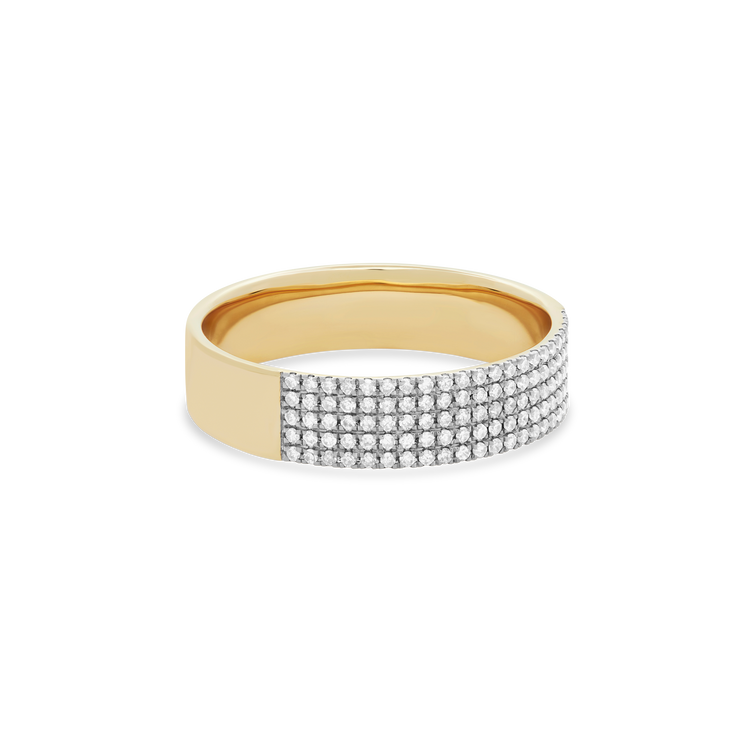 Stone and Strand 10K Yellow Gold Glamorous Diamond Cigar Band Side Image