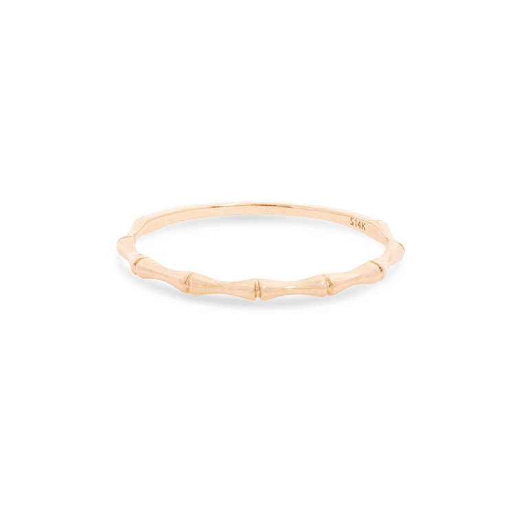 Stone and Strand 14K Yellow Gold Gold Bamboo Ring Front Image