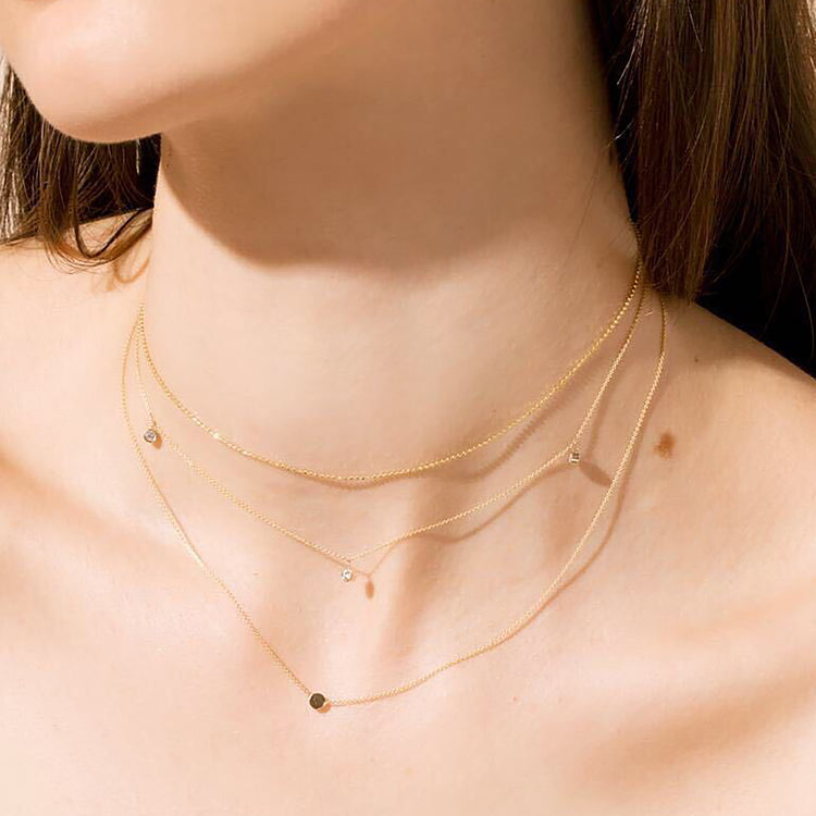 Gold Chain Choker 14K Yellow Gold / 13.5 - 15.5