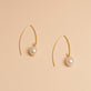 Gold Filled Elliptical Pearl Hook Earrings