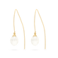 Gold Filled Elliptical Pearl Hook Earrings