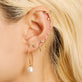 Gold Filled Elliptical Pearl Hook Earrings