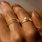 Gold Filled Pearl and Hammered Band Ring Duo