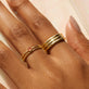 Gold Filled Pink Tourmaline Textured Ring Duo