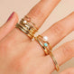 Gold Filled Turquoise and Pearl Ring Duo