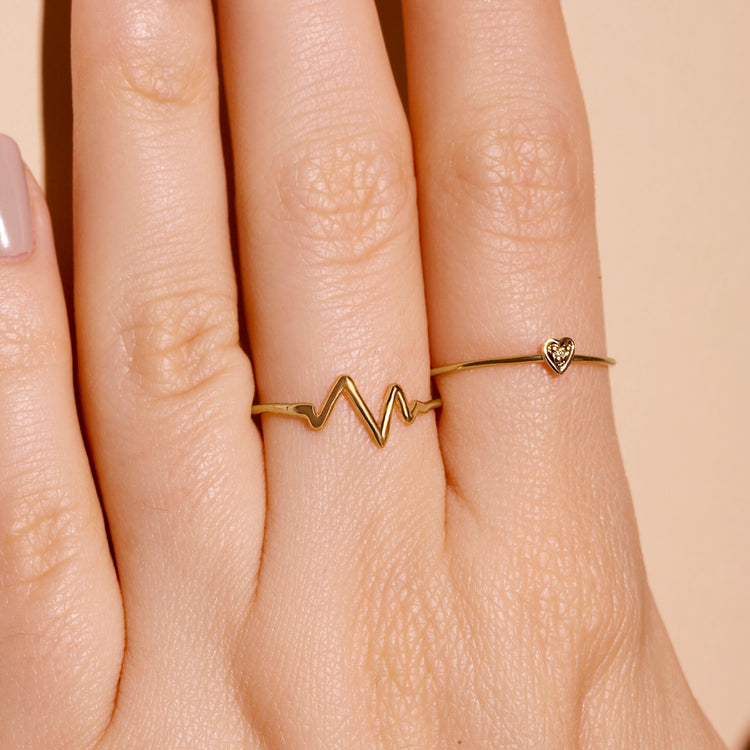 Heartbeat Wedding Ring | Heartbeat Ring Engraved with Your Actual HeartBeat