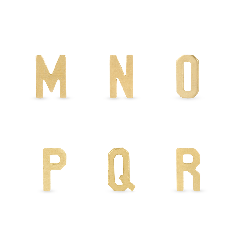 Stone and Strand 10K Yellow Gold Gold Initial Bracelet M-R Image