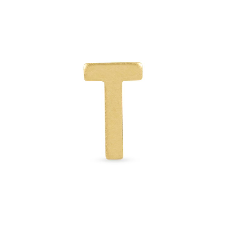 Stone and Strand 10K Yellow Gold Gold Initial Bracelet T Image