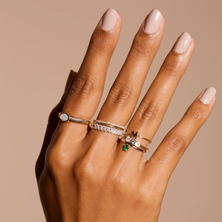 Initial Here Statement Letter Ring in Gold | Uncommon James