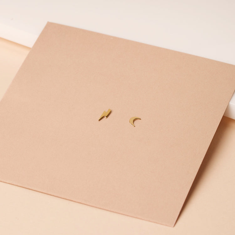 Gold Lightning Bolt Stud