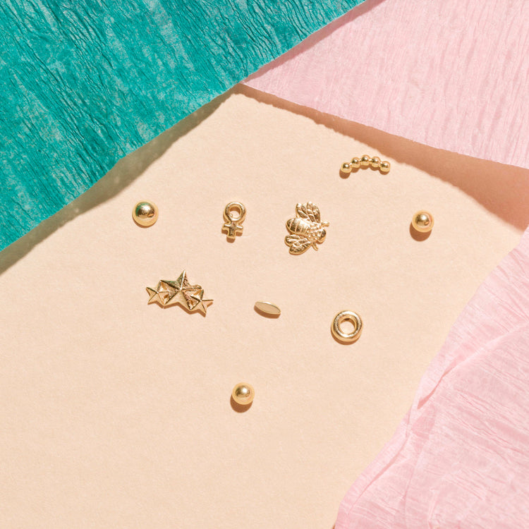 Gold Marquise Piercing Earring