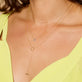 Gold Open Circle Toggle Chain Lariat Necklace