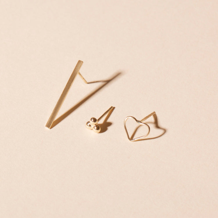 Gold Open Heart Stud