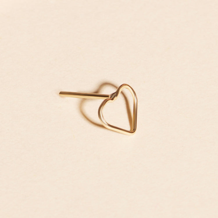 Gold Open Heart Stud
