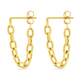 Gold Plated Front To Back Chunky Chain Earrings