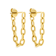 Gold Plated Front To Back Chunky Chain Earrings