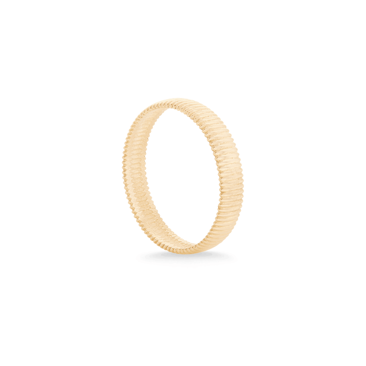 Stone and Strand 10K Yellow Gold Bold Pleated Cigar Band Side Image