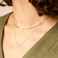Gold Sparkle Triple Chain Choker Necklace