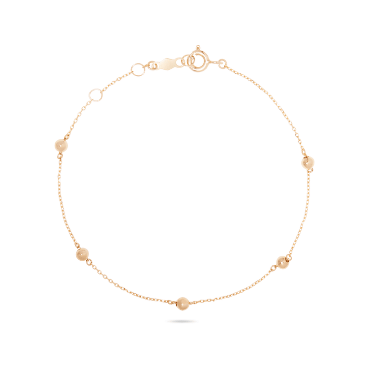 Stone and Strand 10K Yellow Gold Golden Beads Bracelet Front Image