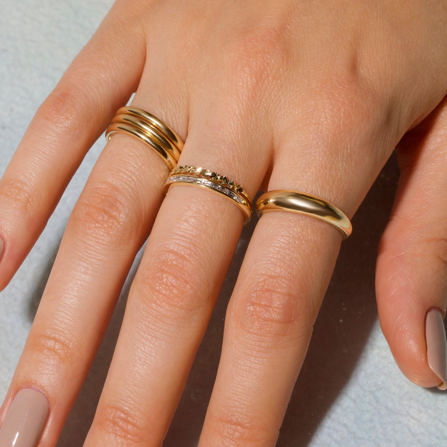 Gold Bombe Ring STONE AND STRAND