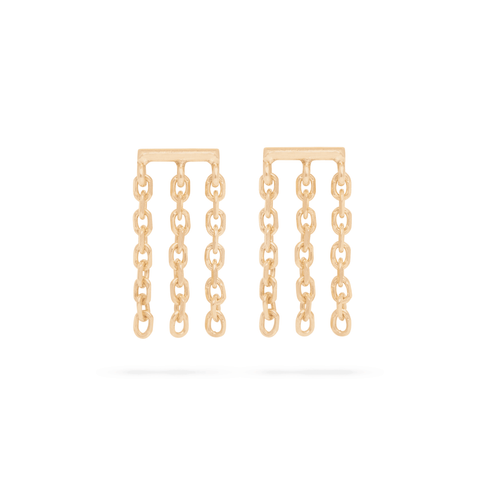 Gold chain drop earrings