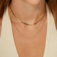 Image of 10K Yellow Gold Golden Glow Herringbone Necklace with Stone and Strand Necklaces