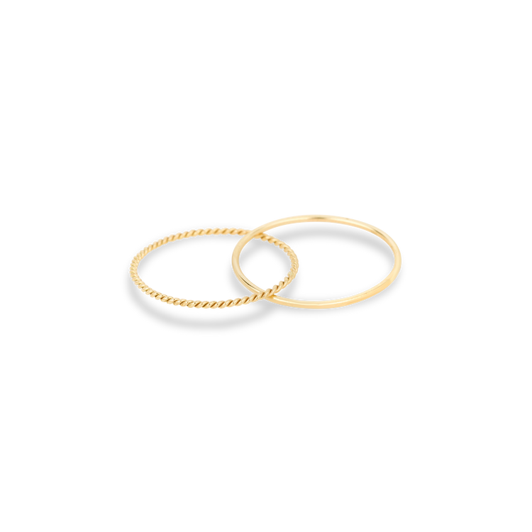 Stone and Strand 14K Yellow Gold Fine Gold Twist and Round Interlocking Band Front Image