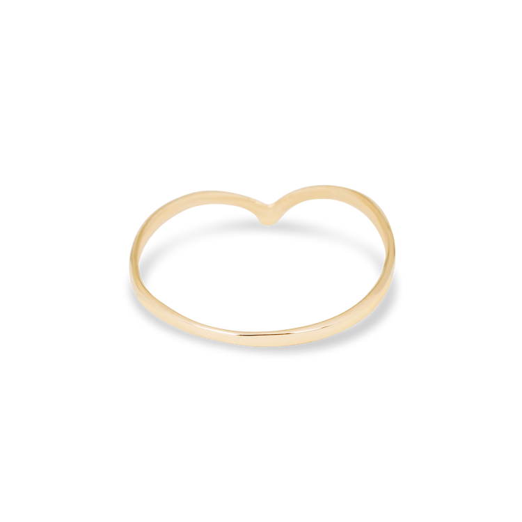 Stone and Strand 10K Yellow Gold Fine Gold V Ring Rear Image