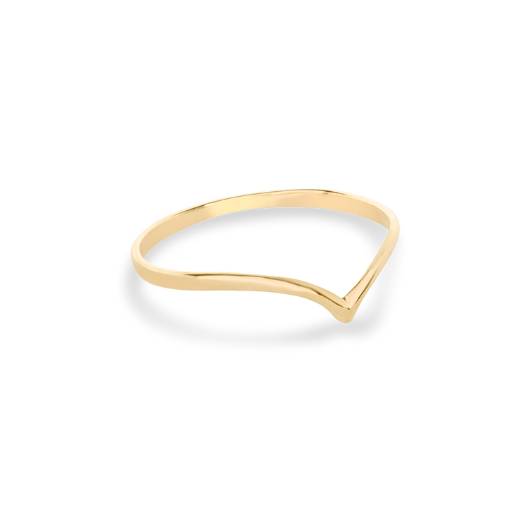 Stone and Strand 10K Yellow Gold Fine Gold V Ring Side Image