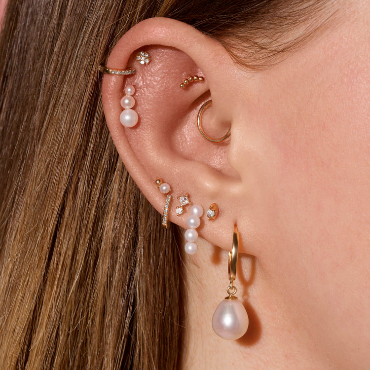 Stone and Strand Gradient Pearl Studs