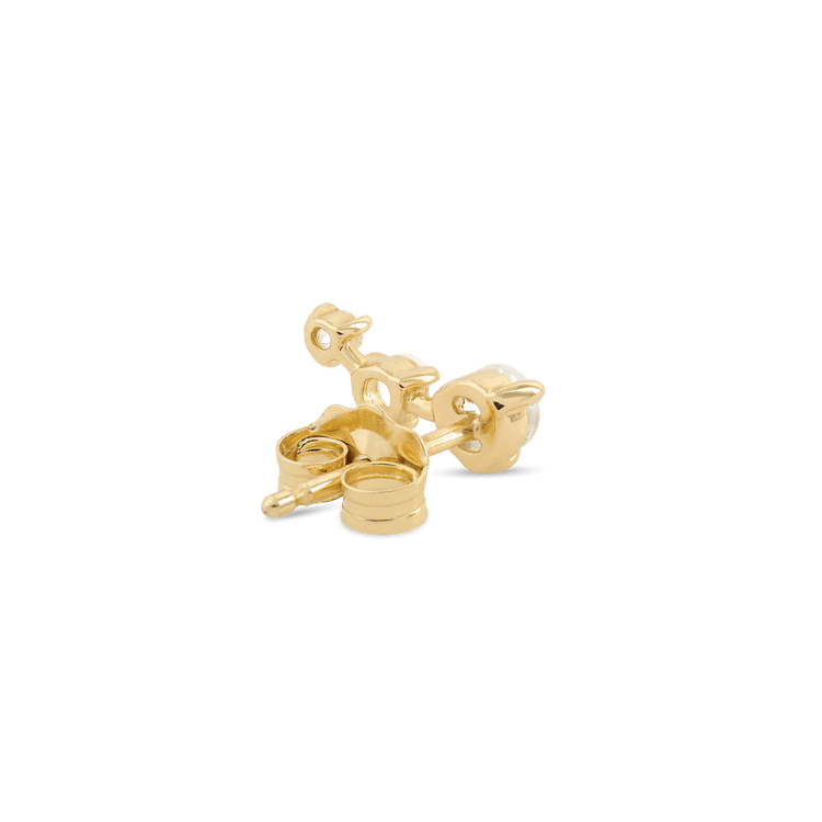 Stone and Strand 10K Yellow Gold Gradient White Topaz Climber Earrings Rear Image