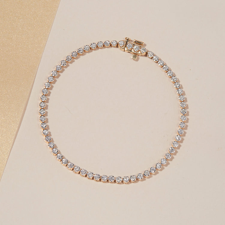Stone and Strand 10K Yellow Gold Grand Slam Diamond Tennis Bracelet Editorial Image