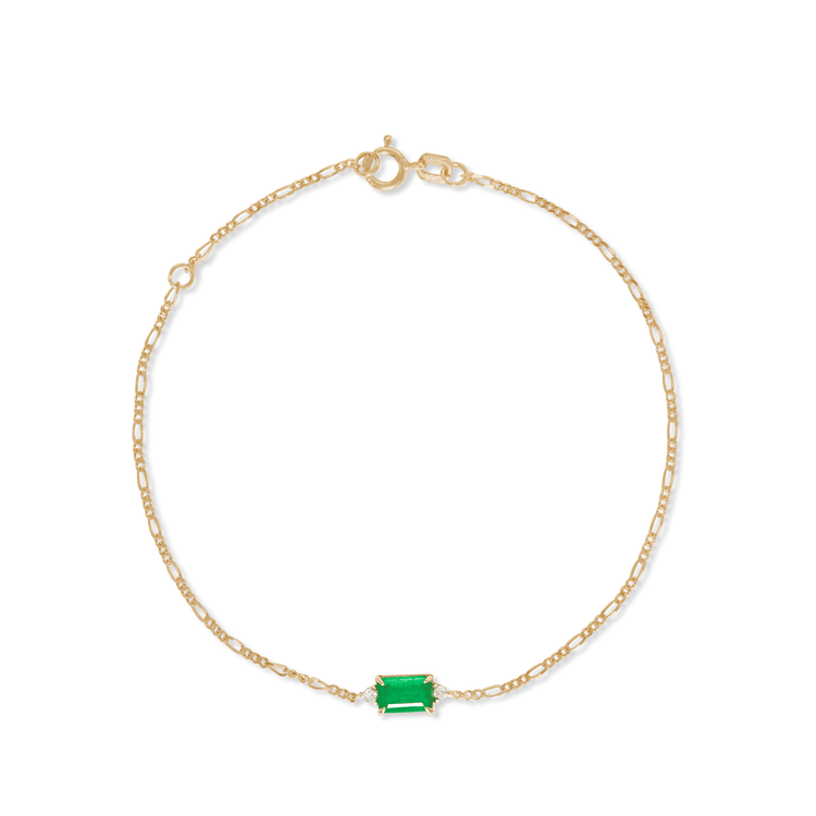 Stone and Strand 10K Yellow Gold Green Goddess Emerald Bracelet Front Image