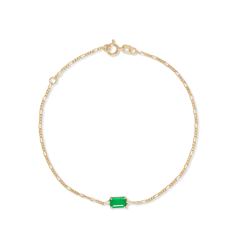 Stone and Strand 10K Yellow Gold Green Goddess Emerald Bracelet Front Image