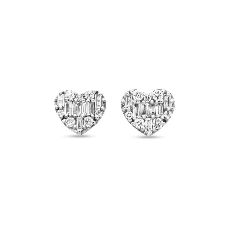 Stone and Strand 10K Yellow Gold Heart of the Matter Diamond Earrings Front Image