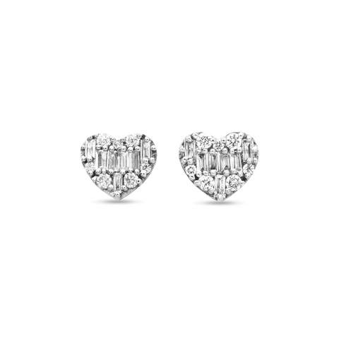 Stone and Strand 10K Yellow Gold Heart of the Matter Diamond Earrings Front Image