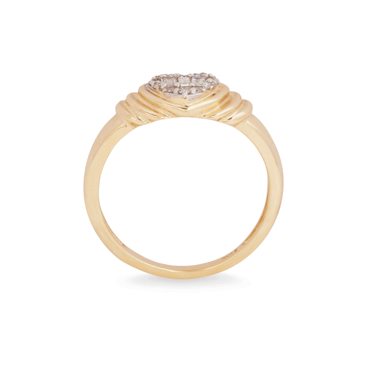 Stone and Strand 10K Yellow Gold Heart of the Matter Diamond Pinky Signet Image