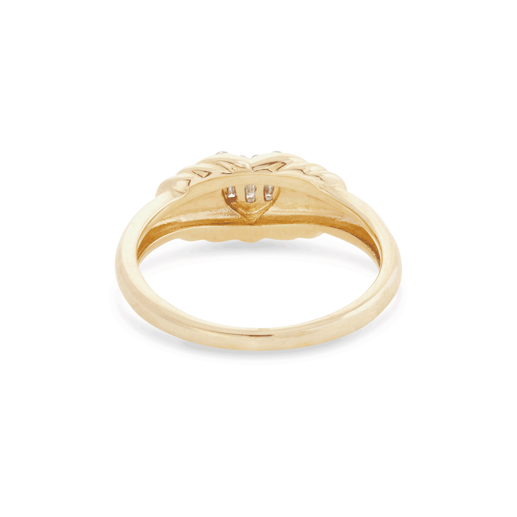 Stone and Strand 10K Yellow Gold Heart of the Matter Diamond Pinky Signet Rear Image