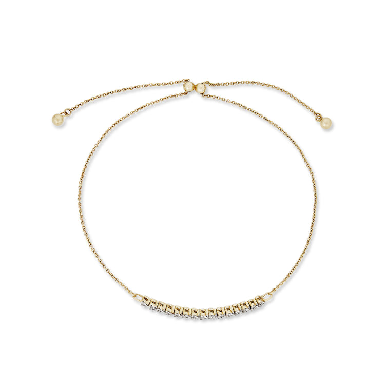 Stone and Strand 14K Yellow Gold Heart to Heart Diamond Bracelet Front Image