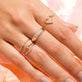 Image of 14K Yellow Gold Heart Wide Open White Topaz Ring with Stone and Strand Rings