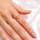 Image of 14K Yellow Gold Heart Wide Open White Topaz Ring on Models Hand