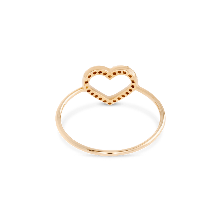 Stone and Strand 14K Yellow Gold Heart Wide Open White Topaz Ring Rear Image