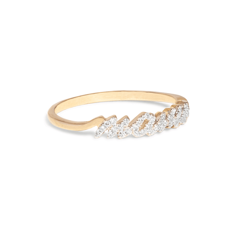 Stone and Strand 10K Yellow Gold Hey Mama Pave Ring Side Image