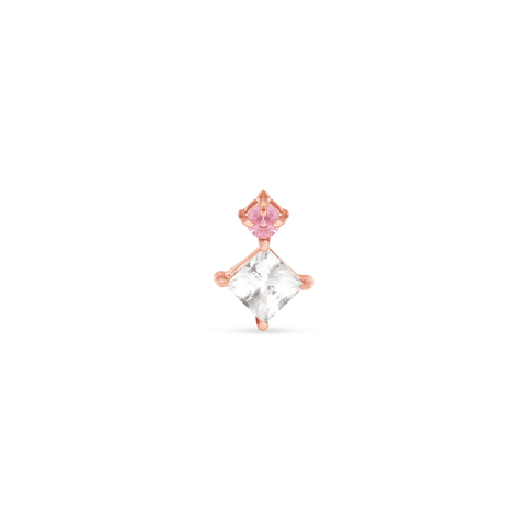 Pink Sapphire Stud Earring