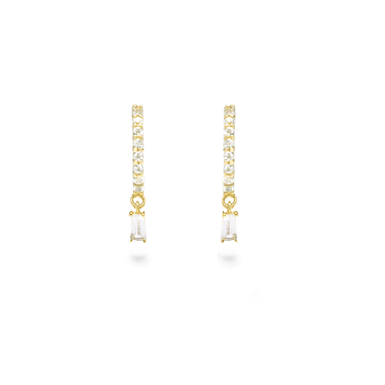 Icicle Topaz Huggies