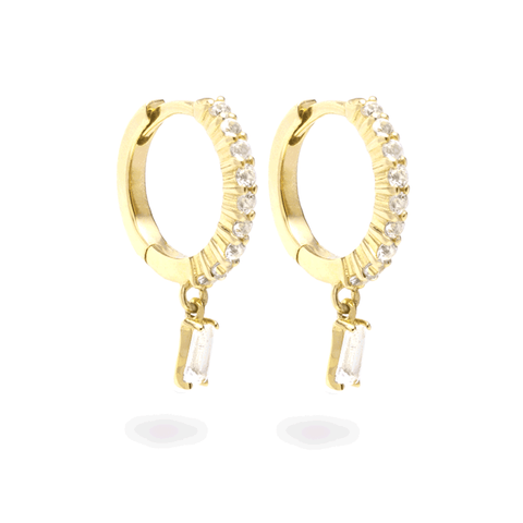 Icicle Topaz Huggies